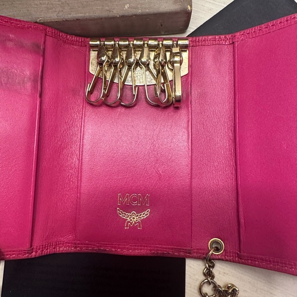 MCM Pink Leather Key Holder with Charms - Picture 9 of 16